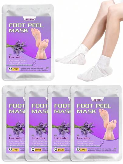 5 Packs Foot Peeling Mask,Exfoliator Peel Mask ,Foot Peel Masks For Men And Women Feet Peeling Mask Natural Ingredient Design, Moisturizing Exfoliator Foot Mask