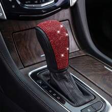 Sparkling Rhinestone Car Gear Shift Cover, Bling Full Crystal Automatic Transmission Universal Gear Knob Protector, PU Leather Automatic Transmission Universal, Women's Fashion Car Interior Decoration - Multicolor - View 6