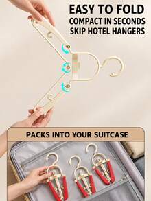 Multifunctional Foldable Portable Clothes Drying Rack, Travel Business Trip Dorm Home Use Clothes Hanger, Foldable Storage Space-Saving, With Hooks Clothes Drying Rack, Bedroom Balcony Bathroom Wardrobe Universal Drying Rack - White - View 3
