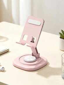 360° Rotatable Desktop Phone Stand, Multi-Color Macaron Series Universal Phone And Tablet Holder, Foldable With Height Adjustment, Stable Heavy-Duty Base, Anti-Slip And Anti-Tip Design, Compatible With Smartphone And Tablet, Hands-Free For Watching Videos, Online Courses And Office Work, Lightweight And Portable, Space-Saving Desktop Accessory For Home, Dorm And Office - Multicolor - View 3