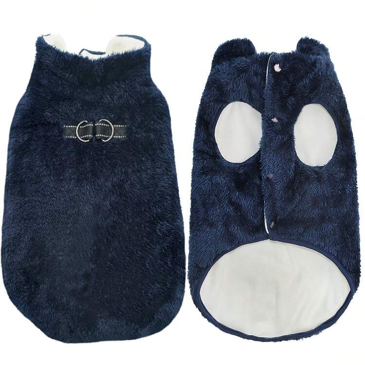 Metglad Dog Winter Coat | Cold-Proof Jacket, Invisible Leash Hole And Metal D-Ring Dual Leash Design, Reflective Pet Vest, Warm Fleece Dog Snow Coat, Suitable For Small, Medium And Large Dogs - Navy Blue - View 8