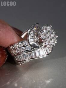 1pc Romantic Cubic Zirconia Ring For Women, Wedding Engagement Party Jewelry, Valentine's Day Gift - 1# - View 9