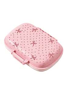 Cute Bow Polka Dot Portable Storage Box, Wheat Straw Multi-Compartment Pill Box, Reusable Pocket-Sized Daily Medicine Organizer, Travel Jewelry Storage Box, Can Hold Earrings, Rings And Small Accessories, Lightweight Mini Container, Suitable For Halloween, Thanksgiving, Christmas, Holiday Gifts, Home And Travel Use - Multicolor - View 12