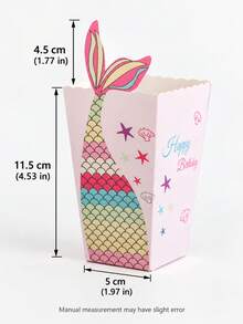 12pcs Pink Mermaid Tail Candy Baking Packaging Boxes, Reusable Gift Boxes, Suitable For Birthday Party And Wedding Banquet Packaging - Multicolor - View 7