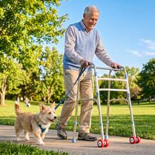 Foldable Lightweight Walking Frame With 2 Wheels – Compact Folding Walker For Easy Storage & Transport, Mobility Aid For Elderly & Adults - Silver - View 2