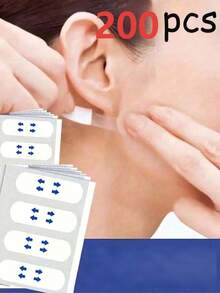 200pcs Invisible Seamless Face Tape, Skin Support Patches, Concealing Makeup, Suitable For Chin And Neck, Facial Tape, Alcohol-Free, Suitable For All Skin Types, Unisex - Multicolor - View 2