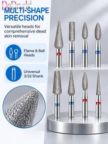 DeDryDS 10pcs Nail Drill Bit Set, Aluminum Foil Packaging, Detachable Diamond Drill Bits, Suitable For Nail Preparation, Manicure, Pedicure And Other Professional Nail Tools - Multicolor - View 3