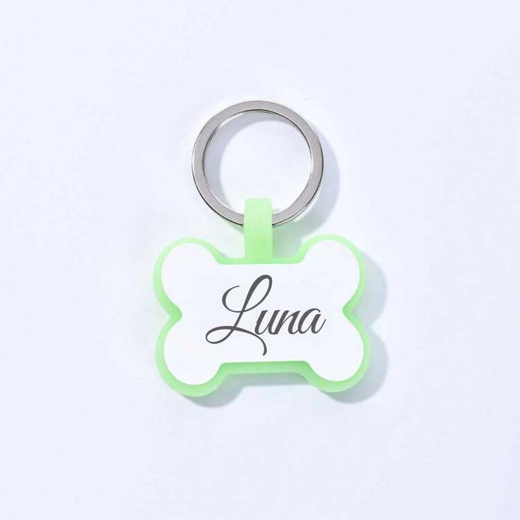 Custom Engraved Bone-Shaped Dog Tag, With Subtle Glow-In-The-Dark Function, Silent Ear Protection, Ultra-Lightweight Silicone Pet ID Tag, Prevent Pet Loss, Pet Identification, Glow-In-The-Dark, Lightweight, Engraved Nameplate, Pet Owner, Dog Accessories, Dog Name Tag - Multicolor - View 16