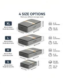 Non-Woven Soft Fabric Storage Bag, No-Frame Blanket Storage Bag, Underbed Storage Bag, Clothing And Blanket Storage Bag, Mobile Large Capacity Storage Box, Suitable For Cabinets, Travel, School, Foldable Storage Bag - Multicolor - View 4