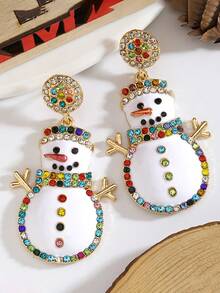 European And American Cross-Border Christmas Snowman Creative Personalized Earrings - Multicolor - View 3