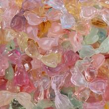30pcs/Pack Acrylic Three-Color Gradient Bows, Colorful Transparent Bow Beads DIY Handmade Jewelry Earrings Bracelets Pendant Accessories, Jewelry Making Beads - Bow Bead - View 6