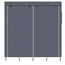 67" Clothes Closet Portable Wardrobe Clothes Storage Rack 12 Shelves 4 Side Pockets Gray - Dark Grey - View 10