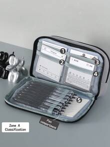 1 قطعة حقيبة أقلام مغناطيسية اللون، سعة كبيرة مقاومة للأوساخ بتصميم بسيط، لتخزين القرطاسية بشكل منظم، للعودة إلى المدرسة - متعدد الألوان - مشاهدة 6