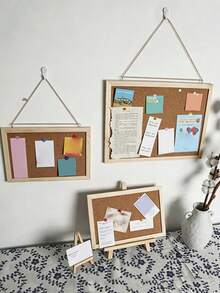Framed Cork Board, Decorative Hanging Bulletin Board, Wall-Mounted Or Standing Dual-Use Photo Display Board For Photos, DIY Scrapbook Card Vision Board, Photo Postcard Ticket Note Inspiration Collection Board, Student Handmade Work Display Board, Office Memo Bulletin Board - Multiple Styles - View 3