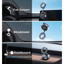 Car Phone Magnetic Stand Mechanical Vacuum Suction Cup Rotate 360° Magnetic Adsorption Bracket Navigation Universal Holder - A - View 6