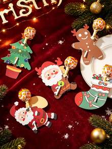 42pcs/126pcs/Pack Christmas Party Gift Candy Cookie Lollipop Decoration Card Paper Cards Party Baking Gift Paper Box Paper Bag Decoration Labels - View 6