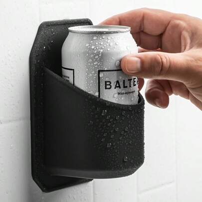 Soporte de pared de silicona para tazas, soporte autoadhesivo para latas de bebidas en la ducha, estante de almacenamiento montado en la pared impermeable y antideslizante, adecuado para baños, duchas, caravanas, automóviles, latas de bebidas, teléfonos móviles y accesorios pequeños, con múltiples usos