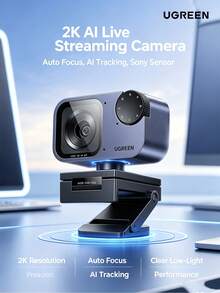 UGREEN CM929AI Live Streaming Camera, 2K Ultra HD, AI Auto-Tracking, For Live Commerce, Video Conferencing, And Online Classes, USB Computer Camera - View 1