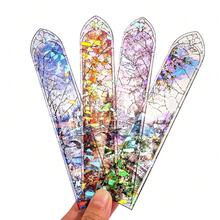 Transparent Painted Acrylic Bookmarks With Four-Season Scenery Theme, Creative Reading Decorative Accessories Featuring Four-Season Scenery Patterns, Elegant Literary Gifts For Book Lovers, Art Enthusiasts And Female Readers, Presents For Festivals - One Size - View 4