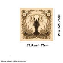 1pc Triple Moon Goddess Tarot Cloth, Vintage Floral Witch Altar Tablecloth, Wicca Divination Card Mat For Tarot Reading Home Decor - Multicolor - View 6