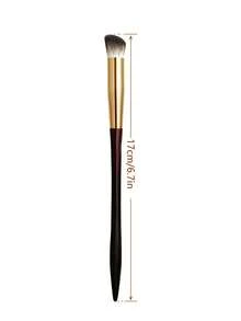 Fan-Shaped Makeup Brush, Soft Face Brush Head, Highlighter Brush, Portable Wooden Handle - Chocolate Brown - View 9