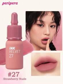 K-Beauty Peripera Ink Velvet Liquid Lipstick + Matte Blush Palette, High Pigment, Long-Lasting, Velvet Matte, Fine Texture, Korean Makeup Set - Lip & Blush Glow Set - View 2