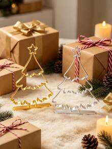 Linear-Style Christmas Tree Tabletop Ornament. A Festive Piece Suitable For Display On Dining Tables, Cabinets, Or In The Living Room; Its Versatile, Neutral Style Complements A Wide Range Of Home Interiors. - A - View 6