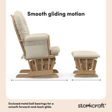 Storkcraft Premium Hoop Glider & Ottoman, Natural/Beige - Natural/Beige - View 5