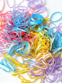 500pcs,Thickened Disposable Black Small Rubber Bands,Hair Ties,Girls,Hair Accessories,Cute Hair Bands,Durable Hair Ropes - Multicolor - View 5