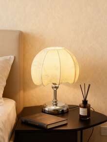 1pc USB Powered Modern Ins Style Retro Creative Premium Minimalist Table Lamp Night Light For Bedroom Bedside Room Desktop Decor - Silver - View 6