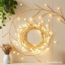 Christmas Halloween Warm Color Solar Powered Firecracker Fairy String Lights, Available In 5M100LED, 8M200LED, 11M300LED Multiple Sizes To Choose From. The Clustered Light Beads Simulate The Shape Of Firecrackers, With A Tight And Three-Dimensional Arrangement. When Lit, The Soft Warm Light Spreads And Radiates, Creating A Strong Atmosphere Like Scattered Starlight On Earth. Solar Energy Storage Design, Absorbing Sunlight During The Day To Store Power - Solar Firecracker String Lights - View 12
