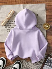 Baby Girl Cute Whale Sea Animal Print Hoodie, Soft Casual Sweatshirt - Mauve Purple - View 4