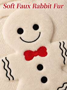 Christmas Pillowcase, Cute Snowman Beige Soft Plush Farmhouse Style Decorative Cushion Cover, Suitable For Sofa, Christmas Home Decor - Beige - View 4