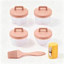 4pcs/Set Cute Egg Cooking Tools, Plastic Egg Cooker With Brush, Egg Poacher For Kids Baking Egg Mold, Kitchen Accessories - Multicolor - View 8