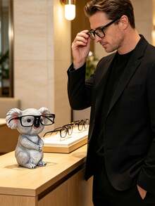 Cute Koala Shaped Fashion Glasses Display Stand, Creative Koala Shaped Glasses Frame Decoration, Desktop Storage Rack, Koala Resin Glasses Holder, Stable Glasses Display Stand, Fun Resin Glasses Storage Rack - Multicolor - View 3
