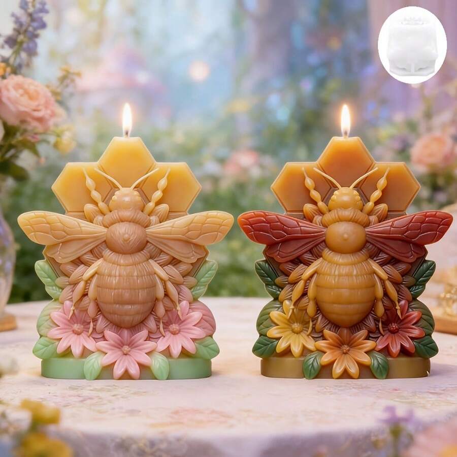 1pc Honeycomb Shaped Silicone Candle Mold, Aromatherapy Plaster Ornament Silicone Mold, Home Decor DIY Mold