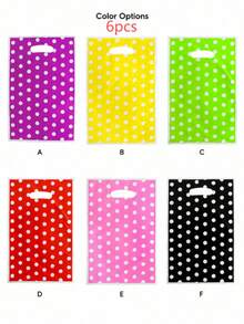 6/12pcs Multi-Color Polka Dot Plastic Gift Bags With Handles, Vibrant Color Party Favor Packaging Bags, Birthday Holiday Celebration Decoration Gift Bags, Candy Gift Packaging Supplies (Reusable Bags) - Multicolor - View 8
