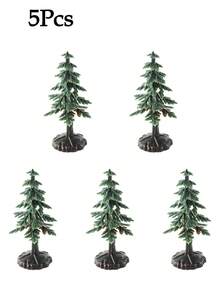 1/5/12Pcs 2.8Inch Artificial Mini Christmas Tree, Mini Model Pine Tree, Plastic Artificial Cedar Tree, Diorama Landscape Tree, Miniature Evergreen Tree, Scenery Layout Model Tree, For Christmas, Home, Sand Table, Fairy Garden, Diorama DIY Craft Decor - Multicolor - View 12
