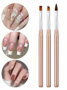 Bộ 3 cọ vẽ nail, cọ dẹt vát góc tạo hình và vẽ móng tay - Nhiều màu - Xem 5