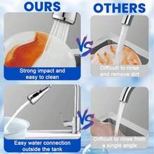 2pcs Universal Kitchen Sink Faucet, Multi-Spray Mode Replaceable Faucet Nozzle With Switch, -Plated Kitchen Faucet With Sealing Tape - Silver - View 7
