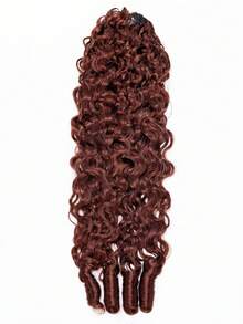 OQ Rambut Keriting Burma Warna Cokelat Kemerahan dengan Model Bulu untuk Rajutan, Rambut Manusia Asli, Panjang 16-24 Inci, Mudah Dikepang, Bebas Rontok, Mudah Dipasang, 50g Per Bundel, Rambut Manusia Asli Perawan, Tanpa Proses Kimia, Dapat Digunakan Sehari-hari, Cocok untuk Pemula. - S33 - View 4
