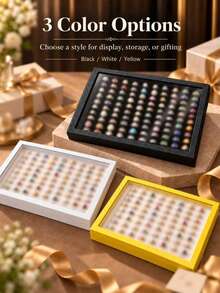 1pc 100-Slot Jewelry Ring Display Box, Large Capacity Storage Box, Tray-Style Earring Storage Display Box, Dust-Proof Transparent Storage Box With Clear Lid, Suitable For Stud Earrings, Hoop Earrings, Multiple Rings, Ideal For Drawer Storage And Display - Multicolor - View 6