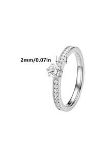 1PC Unique Luxury Stainless Steel Women's Promise Ring, Female Jewelry Accessory, Couple Wedding Ring Gift, Wear For Daily, Wedding & Anniversary - Ring - View 10