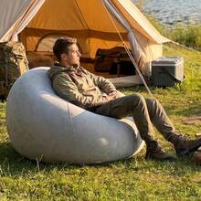 1pc Portable Inflatable Lazy Sofa, Waterproof Outdoor Air Bean Bag Chair, Lightweight Blow Up Lounger For Camping, Beach, Backyard & Indoor Rest - Multicolor - View 6