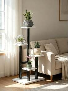 4-Tier Floor Standing Plant Stand, Multi-Layer Flower Pot Display Rack, Stable Structure, Space Saving, Simple Decorative Flower Rack, Suitable For Living Room, Balcony, Corridor And Indoor Green Plant Placement - A - View 7