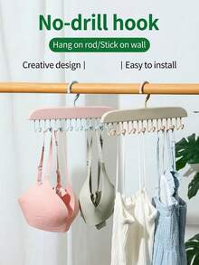 Dopamine Styleclothes Rack,Wavy Over-The-Door Hook Rack-A Multifunctional Hanger For Bras, Hats, Bags, And Accessories; Space-Saving And Suitable For Homes And Dormitories.Closet Organizer And Storage - Multicolor - View 7