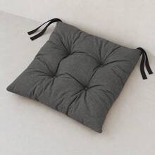 40 X 40 X 4 Cm Chair Seat Cushions, Square Polyester Chair Pads, 1, 2, 4 Or 6 Piece Packs, 8 Solid Colours - Dark Grey - View 2