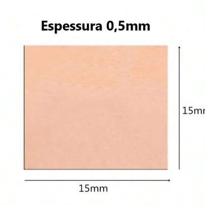 Almofada térmica de cobre 15x15mm 0,5mm - Dissipador de Calor para Chipset Gpu Cpu - KIT com 3 unidades
