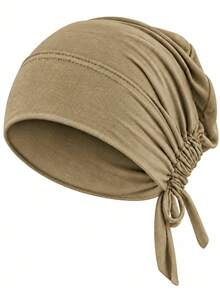 CONFLASS 1/3 buah Jilbab Wanita Lembut dengan Tali Elastis, Penutup Kepala Muslim, Topi Tidur Bernapas untuk Rambut Keriting, Dapat Disesuaikan untuk Penggunaan Sehari-hari & Malam Hari, Tersedia Berbagai Warna - topi bagian bawah bertali - View 10