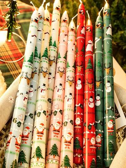 Lilin Natal, Lilin Taper Natal, Lilin Taper Panjang, Lilin Motif Santa Claus, Lilin Panjang Dekoratif Cocok untuk Tempat Lilin, Dekorasi Meja Natal, Hadiah Hari Valentine, Dekorasi Hotel, Dekorasi Kamar, Dekorasi Liburan, Aromaterapi Rumah, Waktu Bakar Super Lama 120 Jam, Lilin Lilin Kedelai Alami, Cocok untuk Natal, Yoga, Mandi, Desain Motif Vintage, Ciptakan Suasana Romantis, Hadiah Terbaik untuk Teman dan Keluarga, Dekorasi Suasana Musim Dingin